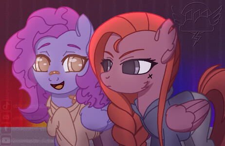 Blueberry Mane and Scarlet Moon