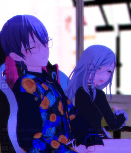 Touya Fell Asleep On The Bus Models - SEGA / CraftEgg / Byzè½´ Poses - Me Stages - H2CU, lantiankoo Effects - ColorShift, Diffusion, ExcellentShadow, ObjectLuminous, PostAlphaEye, PowerDOF, NutellaPie's Dust Effect, Sovoro's Dust Effect Controller